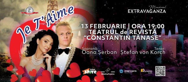 „JE T”AIME” – incursiuni muzicale spre inima Parisului, cu tenorul ŞTEFAN von KORCH şi invitaţii, pe 13 februarie, la Teatrul Constantin Tănase 