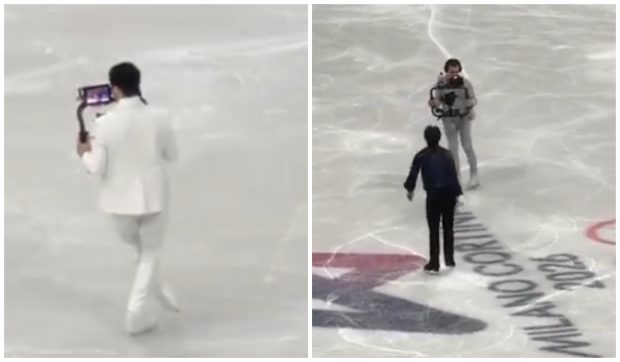 Premieră la Jocurile Olimpice: un operator de imagine patinează alături de sportivi pentru cadre spectaculoase | VIDEO