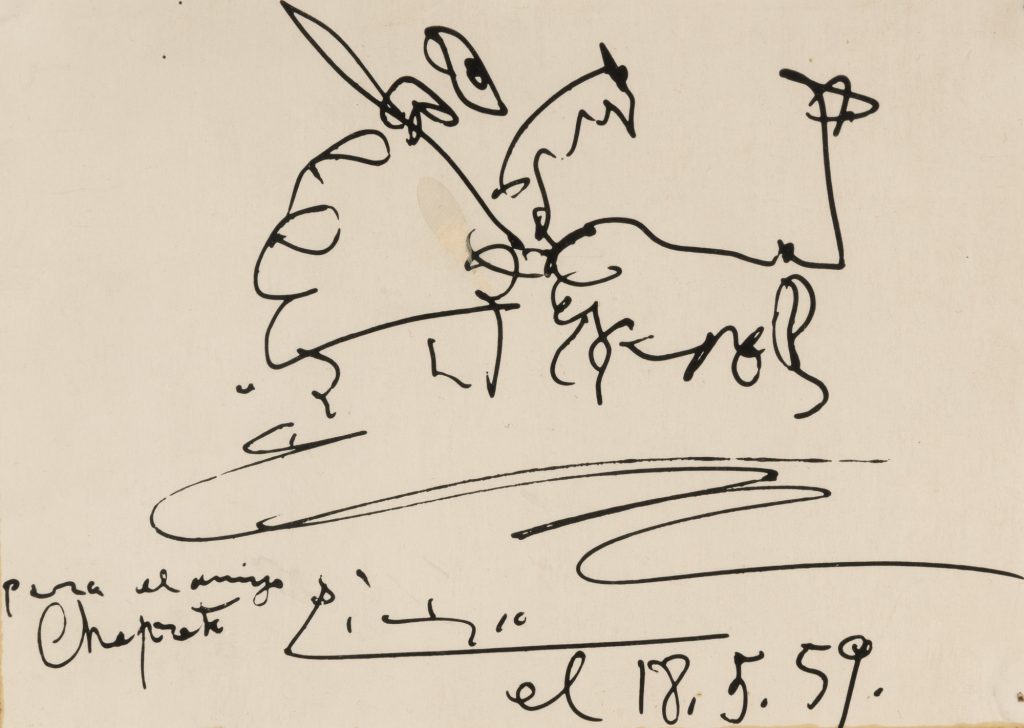 Licitația Colecției Darius Vâlcov: Recorduri și opere de artă vândute la prețuri fabuloase! 2 pablo picassoscena de corida 1959desen