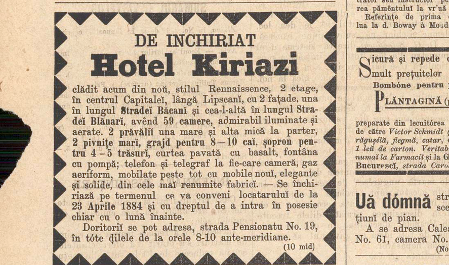 Ziarul „Romanul” din 3 februarie 1884