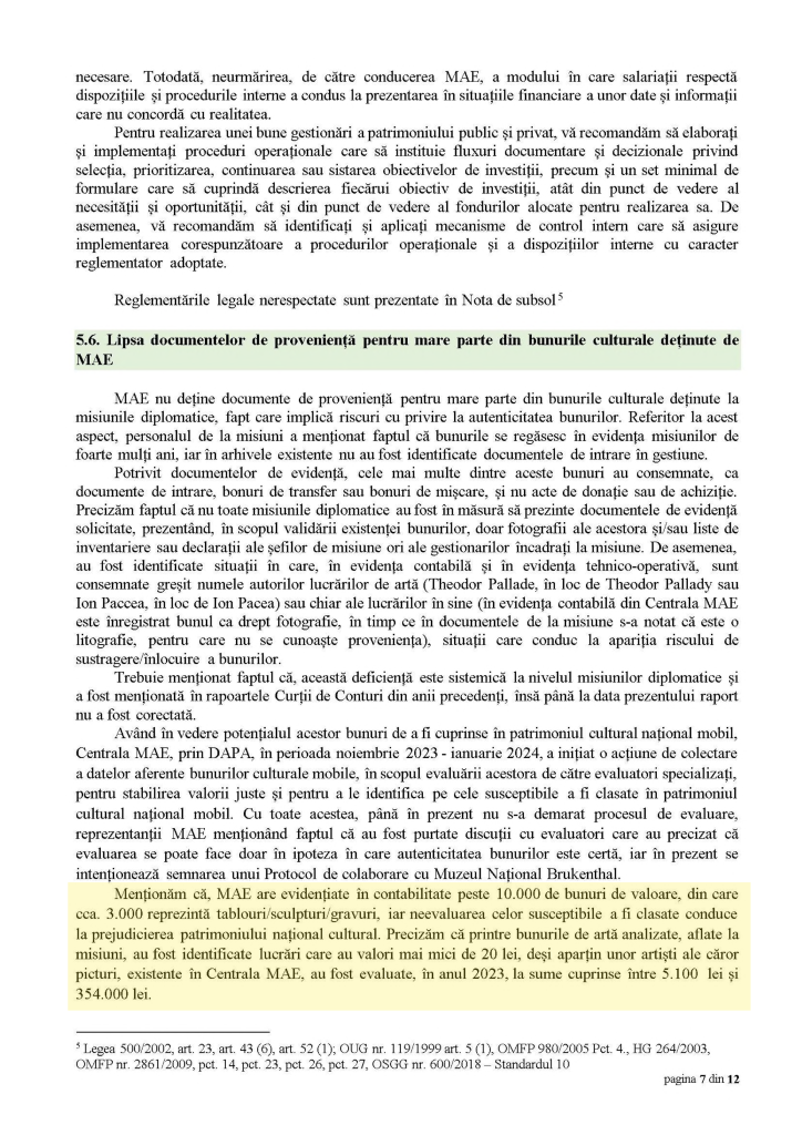 Sute de opere semnate de Grigorescu, Tonitza, Bălașa sau Bernea putrezesc în sediile Ministerului Afacerilor Externe. Multe sunt roase de termite, cu valoare de inventar de 20 de lei 