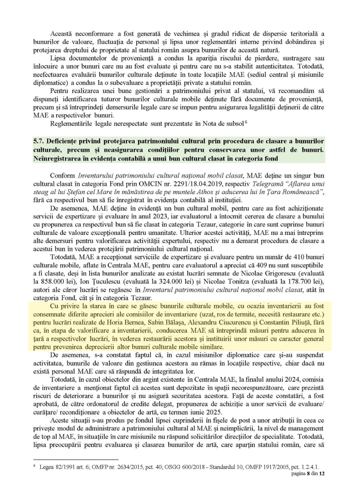 Sute de opere semnate de Grigorescu, Tonitza, Bălașa sau Bernea putrezesc în sediile Ministerului Afacerilor Externe. Multe sunt roase de termite, cu valoare de inventar de 20 de lei 