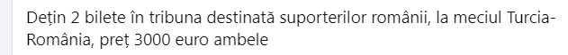 Cât a ajuns să coste la speculă un bilet la meciul Turcia - România: „Mai bine mergem toți 4 o săptămână la all-inclusive și ne îmbătăm ca porcii”