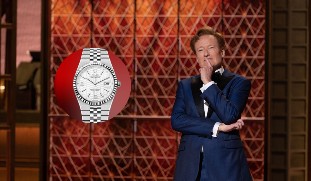 Conan OBrien a purtat la Gala Premiilor Oscar 2026 un ROlex Land-Dweller. Foto Hepta