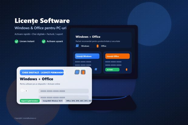 LicenteBusiness.ro: licențe pentru Windows 11 și Microsoft Office 2021/2024 Pro Plus