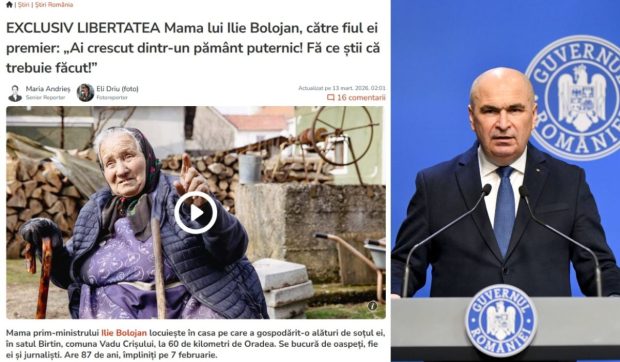 Reportajul Libertatea cu mama lui Ilie Bolojan, cel mai citit articol din online-ul românesc, cu un record de peste 350.000 de afișări în 24 de ore