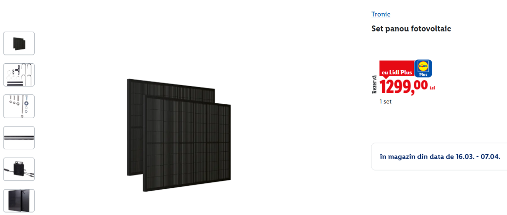 Set panou fotovoltaic Lidl