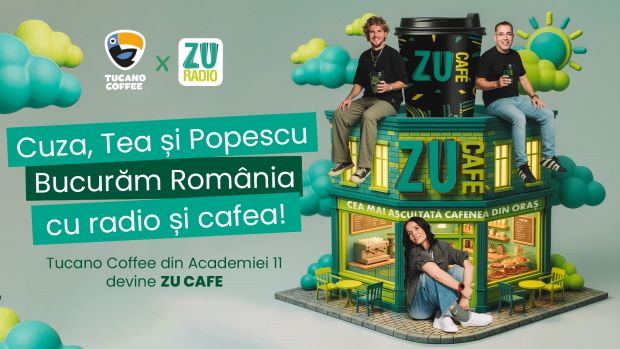 ZU CAFE: Popescu, Cuza și Tea transmit, joi și vineri, din Tucano Coffee Academiei