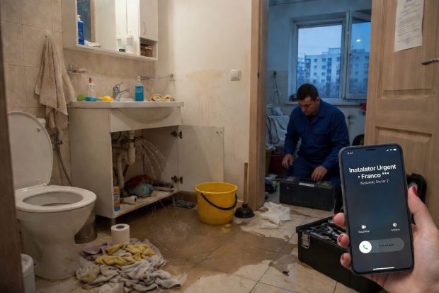 Avarie la instalația sanitară? Cum găsești un instalator autorizat în București care nu te lasă cu balta în casă
