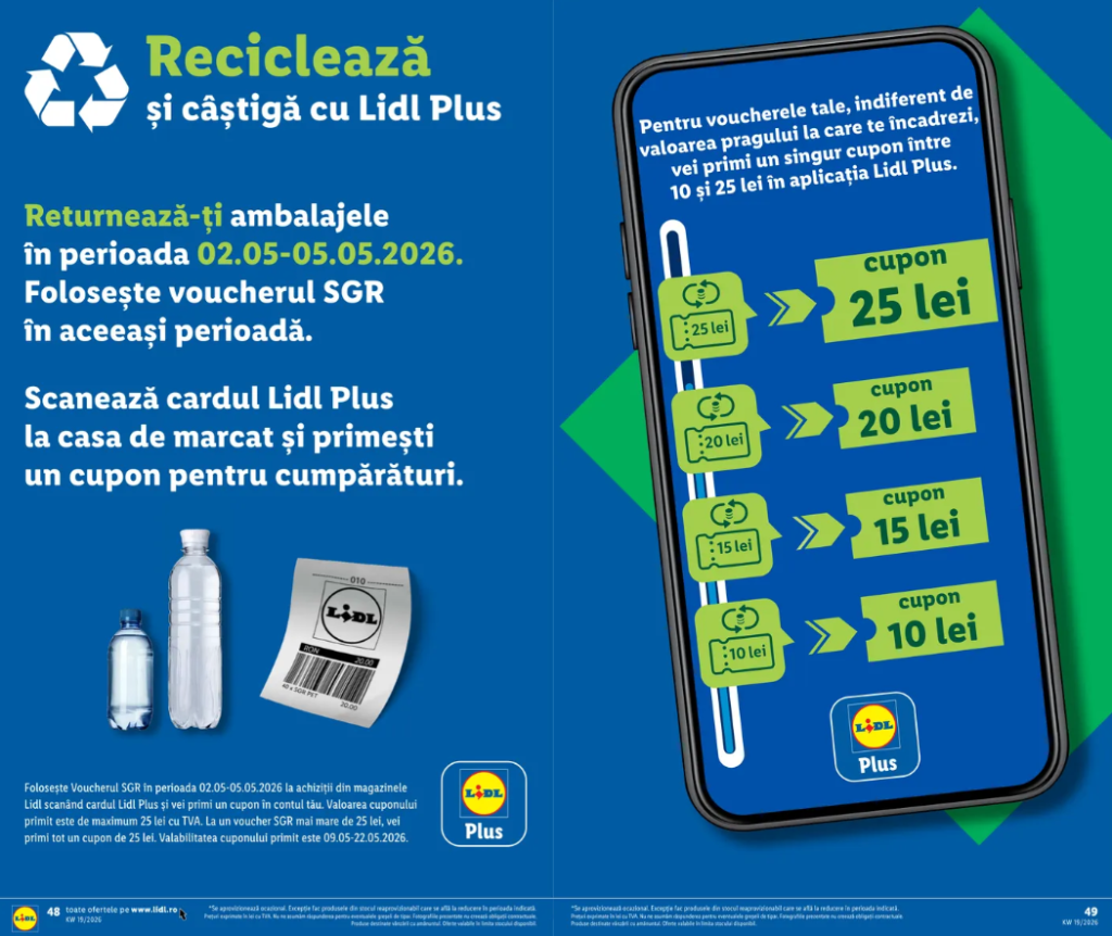 Reciclarea aduce beneficii suplimentare în Lidl Plus: cupoane de cumpărături pentru românii responsabili