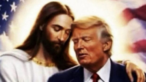 Donald Trump șochează din nou cu o imagine în care Iisus îl îmbrățișează, la două zile după ce a șters o postare similară