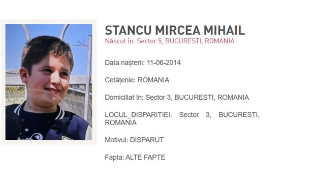 Alerta în București după dispariția unui băiat de 11 ani în sectorul 3
