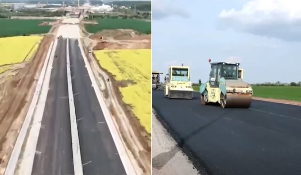 Tronsonul de autostradă unde se lucrează la foc automat și se toarnă zilnic 2.000 de tone de asfalt