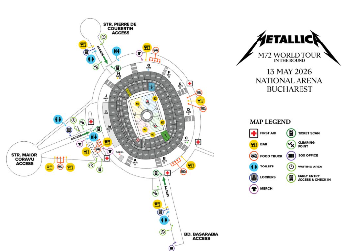 Concert Metallica la București. Program și reguli de acces