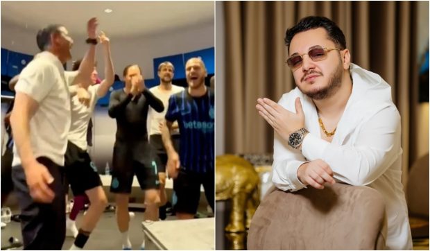 Imagine Stire Reacția lui Ionuț Cercel după ce melodia „Made in Romania” s-a auzit din nou în vestiarul lui Inter Milano. Cristi Chivu a câștigat titlul în Italia | 2review.ro