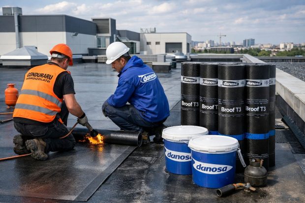 Hidroizolații autorizate cu protecție la foc pentru acoperișurile cu panouri fotovoltaice, oferite de Conduraru