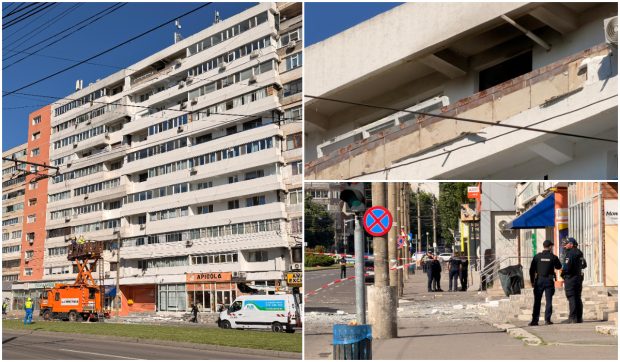 Filmul complet al exploziei din Galați, după ce o dronă a lovit un bloc de apartamente