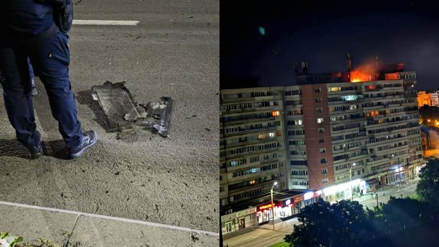 O dronă rusească se prăbușește în Galați: explozie și pagube la un bloc de zece etaje