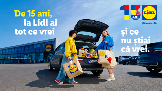 Lidl sărbătorește 15 ani în România prin premii și experiențe variate pentru clienți