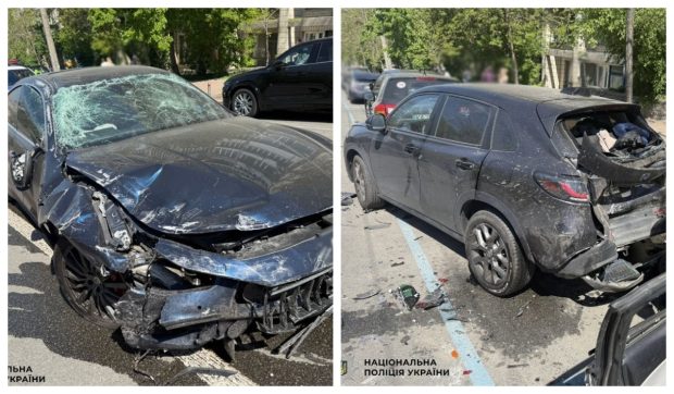 Șoferul beat al unui Maserati fuge de polițiști, lovește 3 mașini și este prins după o urmărire ca-n filme, la Kiev | VIDEO