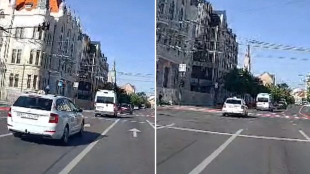Trei șoferi au ignorat semaforul roșu în centrul Clujului, provocând indignare în trafic