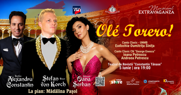 Tenorul Ştefan von Korch aduce magia muzicii spaniole în spectacolul „Olé Torero!” la Teatrul Constantin Tănase