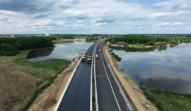 Progres important la podul peste Lacul Cernica de pe Autostrada A0 Nord: primele marcaje aplicate și lucrări avansate
