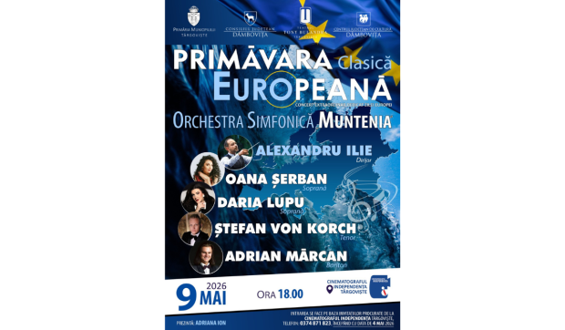 Tenorul ŞTEFAN von KORCH revine la Târgovişte în concertul „Primăvara Clasică Europeană” pe 9 Mai 