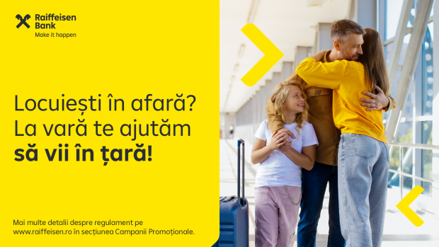 O vară fără griji financiare atunci când vii acasă: Raiffeisen Bank lansează un cont gândit pentru românii din diaspora 