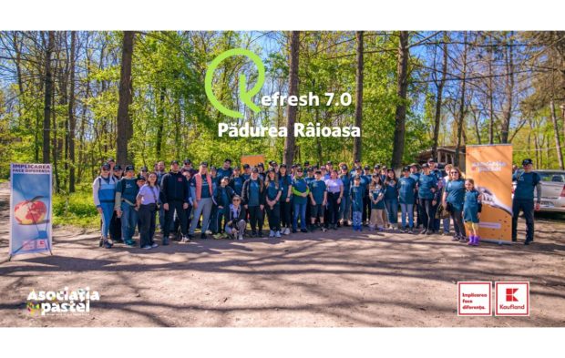 Asociația pastel și Kaufland România au intervenit cu 80 de voluntari în Pădurea Râioasa, pentru o acțiune de ecologizare