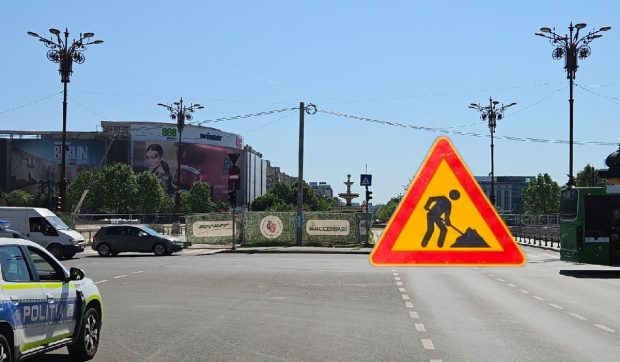 Restricții de circulație în Piața Unirii din București începând cu 27 mai, pentru lucrări la planșeul de acoperire a râului Dâmbovița