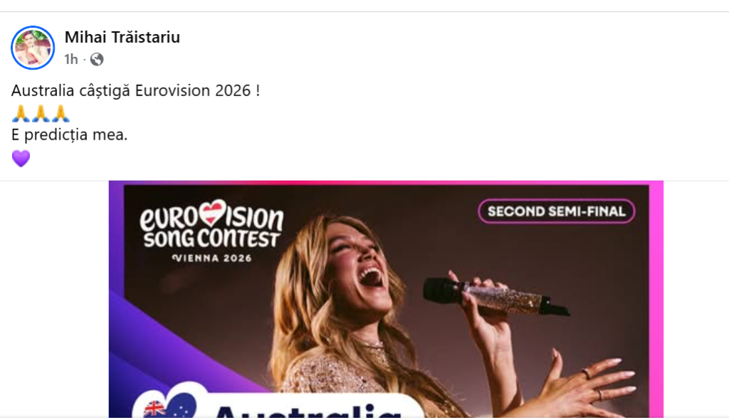 Mihai Trăistariu, declarații neașteptate după ce România a intrat în finala Eurovision 2026. Cine crede că va câștiga concursul. „Am spus asta de mult timp”