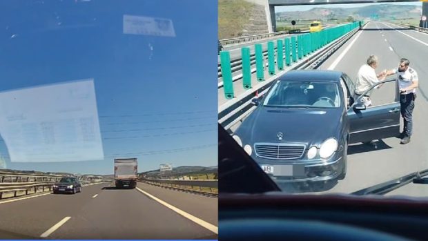 Șofer de 62 de ani amendat și transportat la spital după ce a fost prins pe contrasens pe autostrada A1
