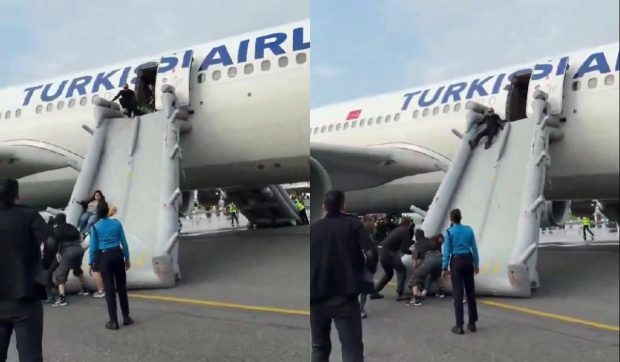 Un avion Turkish Airlines a luat foc în timpul aterizării. 277 de pasageri au fost evacuați pe toboganul de urgență