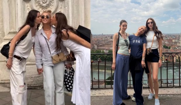 Anamaria Prodan și fiicele sale, Sarah și Rebecca, petrec vacanță în Italia alături de parteneri