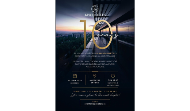 APX Hotels celebrează un deceniu de inovație în ospitalitatea românească contemporană