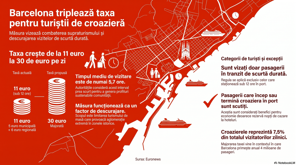Barcelona vrea să mărească o taxă turistică de până la trei ori, în încercarea de a opri turismul excesiv: „Un factor de descurajare”