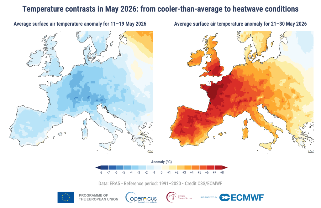 Valul de căldură din luna mai a doborât recorduri în Europa de Vest: „Unul dintre cele mai intense observate vreodată”