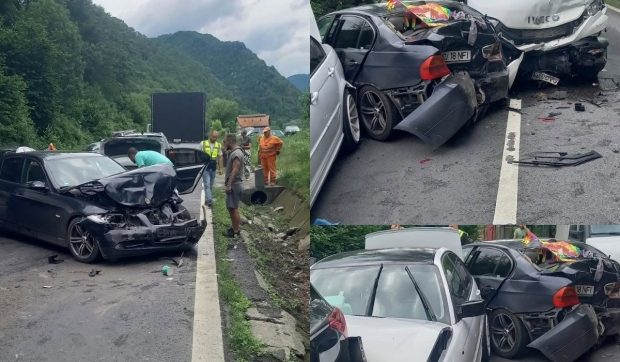 Traficul pe DN7, grav afectat de un carambol cu multiple vehicule în zona Râu Vadului