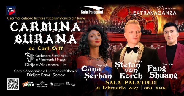 Carmina Burana revine cu un spectacol grandios la Sala Palatului, în februarie 2027, cu tenorul Ștefan von Korch în prim-plan