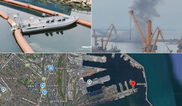 Alertă în Constanța după explozia unei drone maritime în port