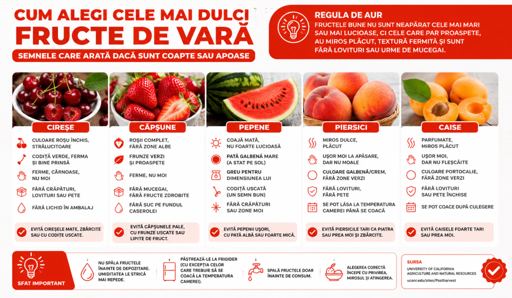 Cum alegi cele mai dulci cireșe, căpșune, piersici, caise și cel mai bun pepene. Greșeala pe care să nu o faci niciodată la piață