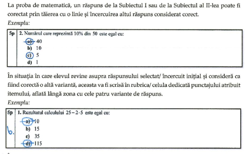 Exemplu corectare greșeală la Evaluarea Națională 2026 - matematică