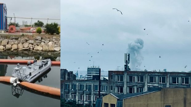 Explozia unei drone maritime de origine ucraineană provoacă pagube în Portul Constanța