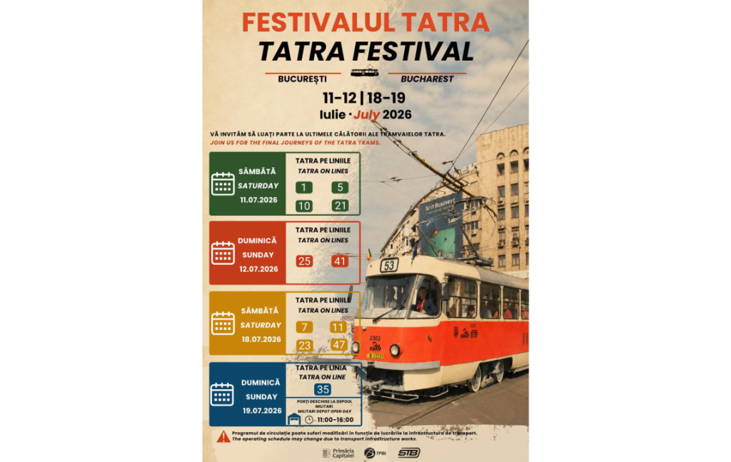 Tramvaiele Tatra își iau rămas-bun de la călători, după 53 de ani de serviciu în transportul public din București. Când poți să le vezi pentru ultima dată