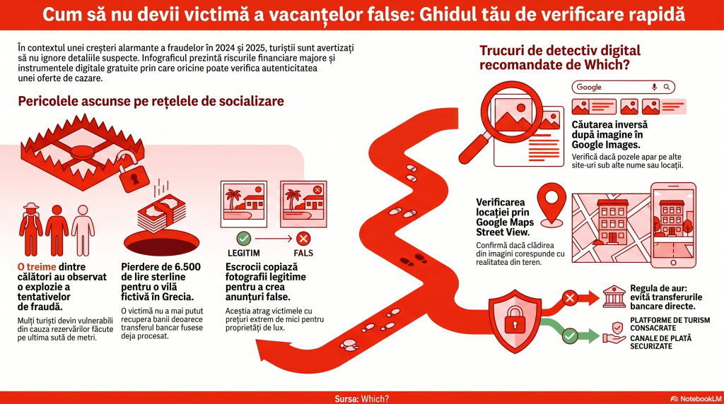 Numărul escrocheriilor cu vacanțe și cazări false a explodat pe rețelele de socializare. Trucurile simple cu care te poți proteja