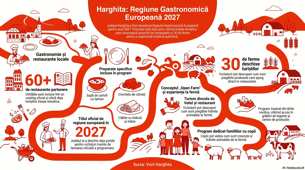 Județul Harghita va fi Regiune Gastronomică a Europei în 2027. Traseele culinare și fermele „Open Farm” s-au deschis deja pentru turiști