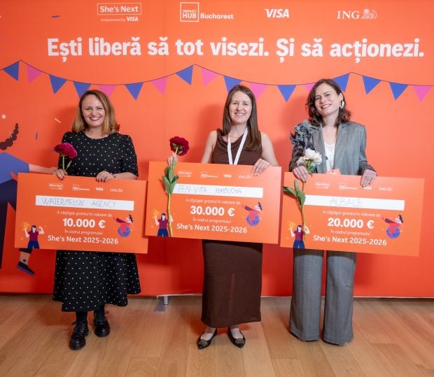 Trei antreprenoare din București primesc granturi totale de 60.000 de euro prin programul She’s Next