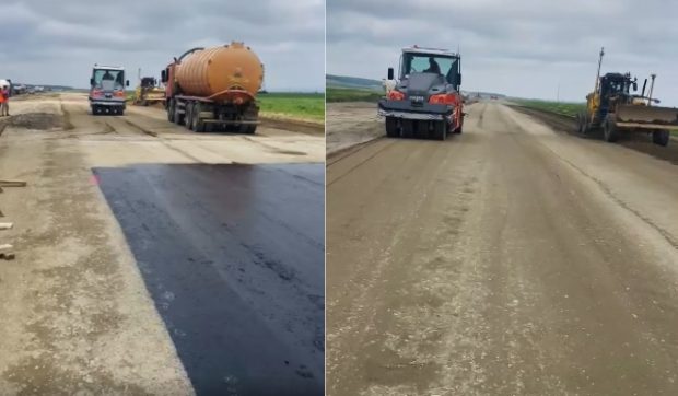 Începe asfaltarea autostrăzii A7 în județul Iași: deschiderea traficului, prevăzută pentru sfârșitul anului