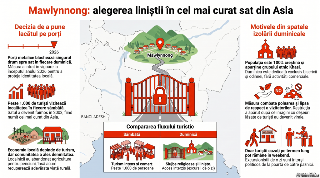 Satul copleșit de turiști care își închide porțile duminica. Cei 600 de localnici cer o pauză: „Este o problemă pentru noi”